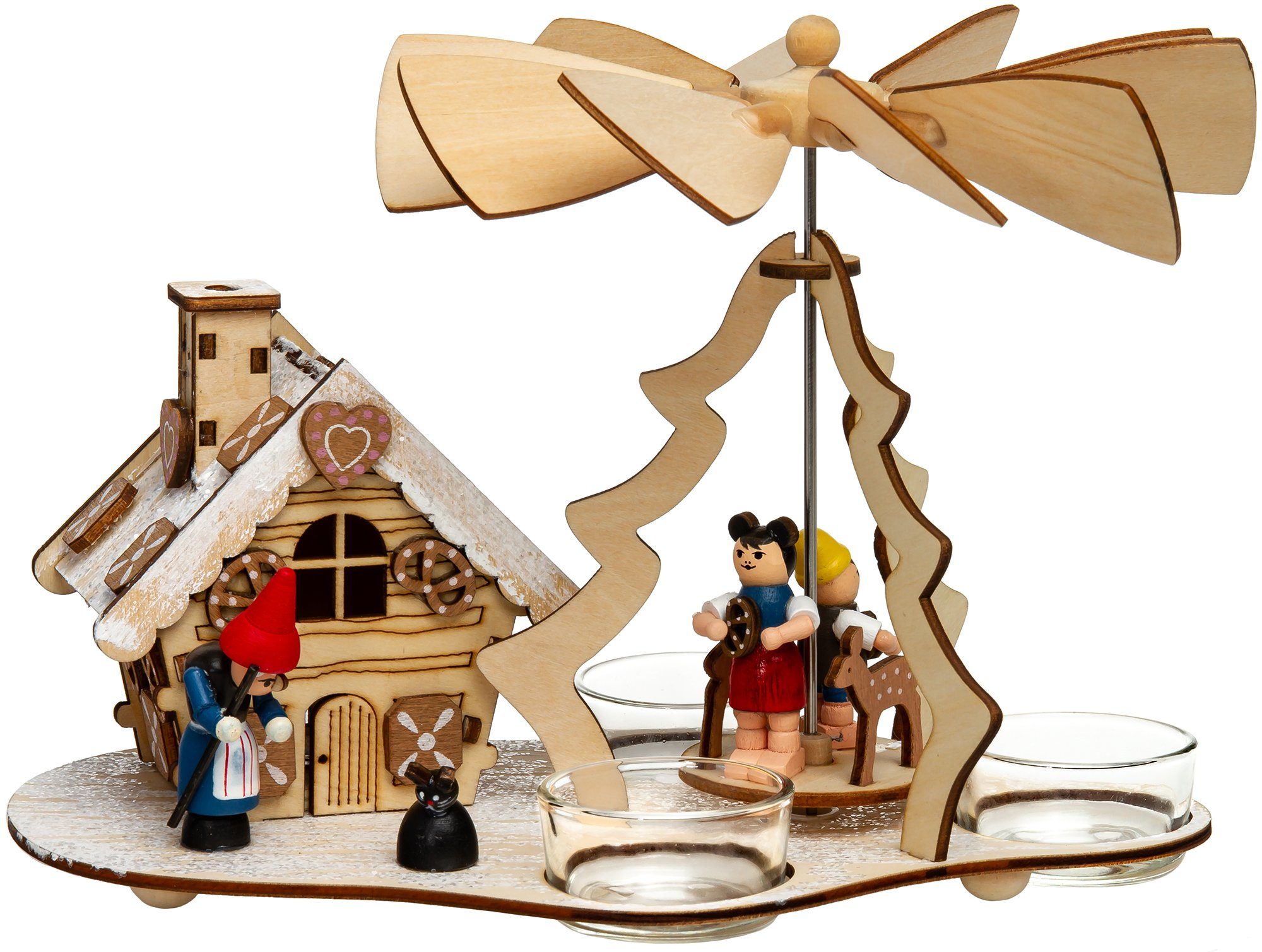 SIKORA Weihnachtspyramide Hexenhaus 2-in-1 Räucherhaus Teelichtpyramide Hol günstig online kaufen