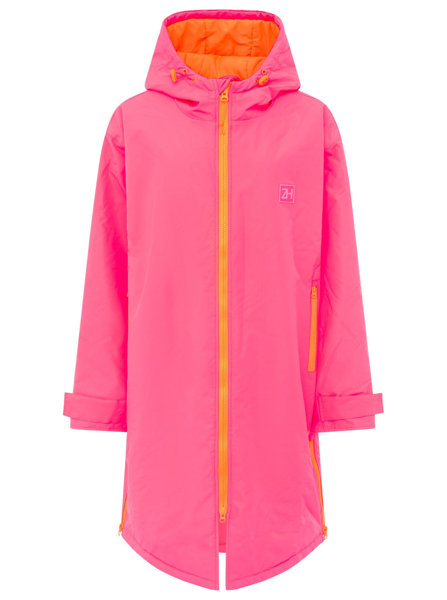Zwillingsherz Kurzmantel "Oversize Windjacke ZH" Kapuze, Reißverschluss, seitliche Taschen, leicht wattiert