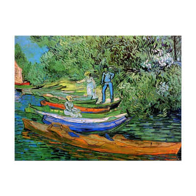 Bilderdepot24 Leinwandbild Alte Meister - Vincent van Gogh - Boote am Ufer der Oise, Abstrakt