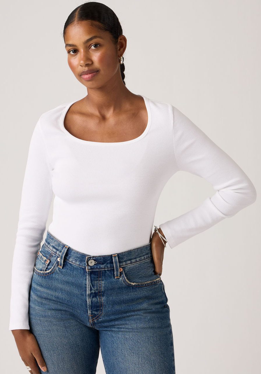 Levi's® Langarmshirt ESSENTIAL SQRD NECK LONG SLEEVE mit eckigem Ausschnitt