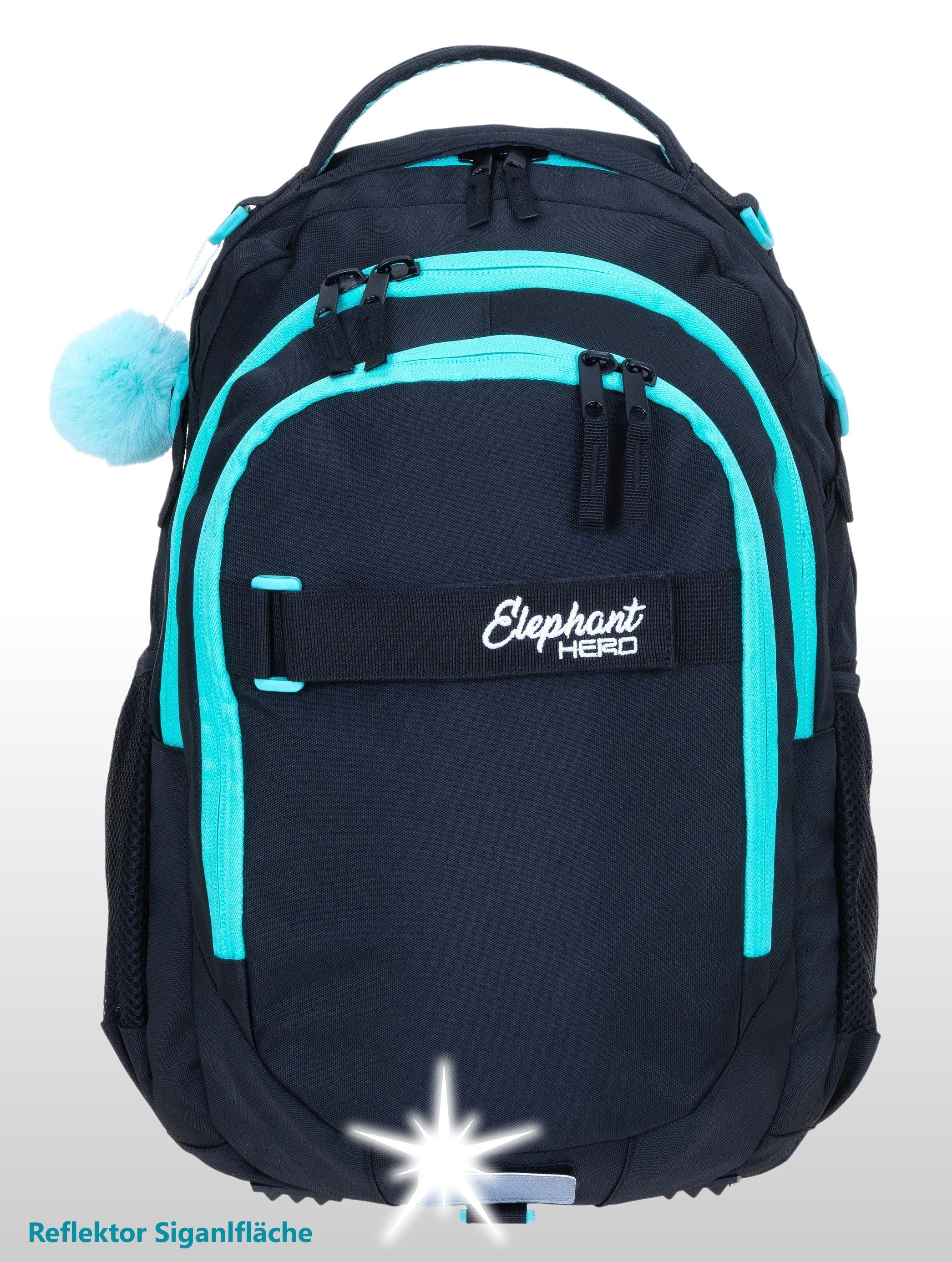 ELEPHANT Schulrucksack Hero Signature Schultasche (Set, 3-tlg., 3 Teile Rucksack Sporttasche Mäppchen Box), Softcase Schulranzen Schulmappe +rsm – Bild 4 von 5