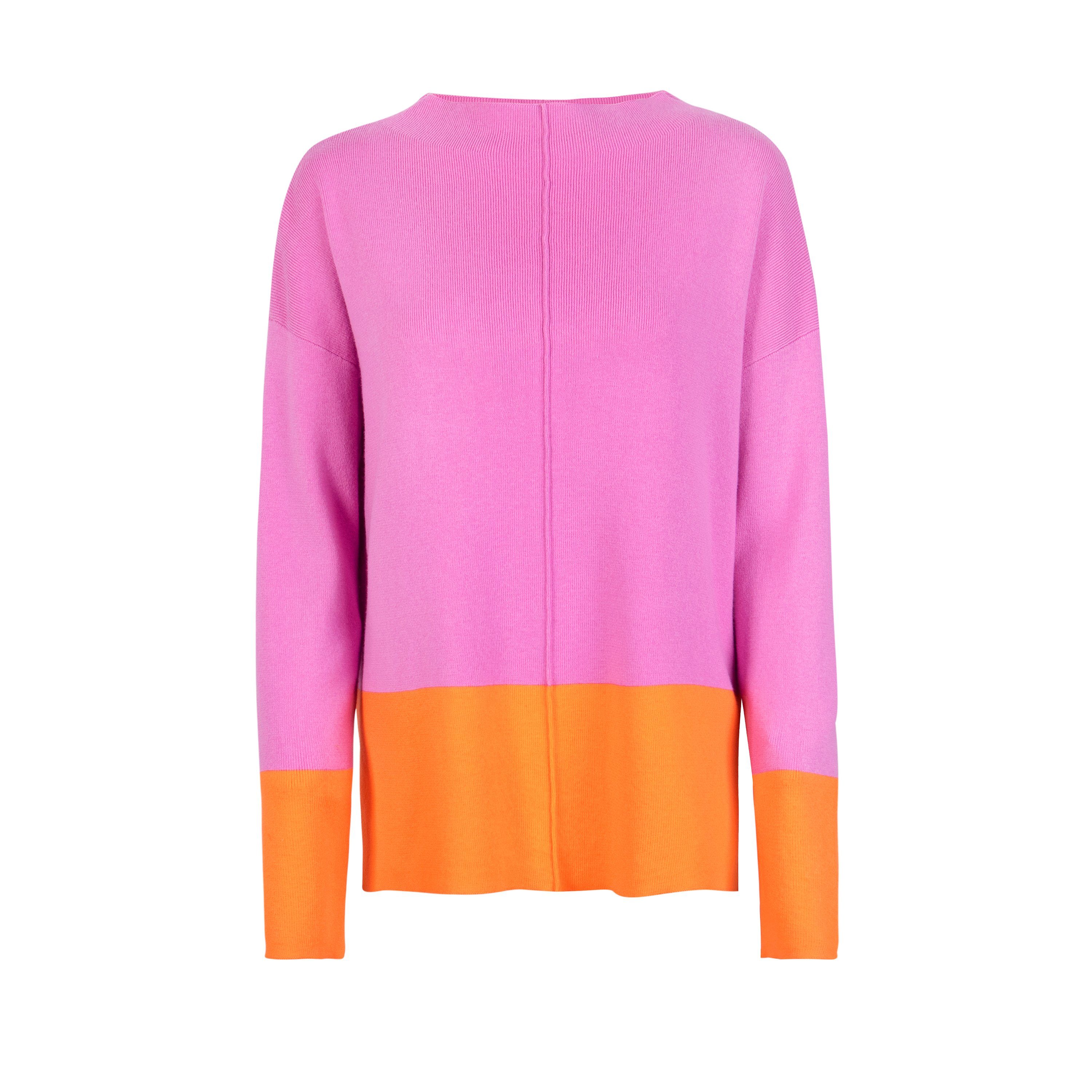 Lieblingsstück Strickpullover Pullover KristieEP mit orange pink Farbeinsatz