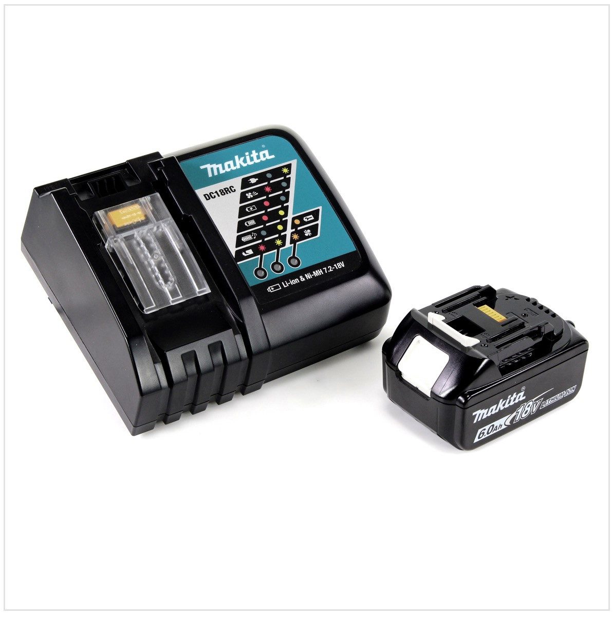 Makita Power Source Kit 18V mit 1x BL1860B Akku 6,0Ah + DC18RC Ladegerät Akkupacks – Bild 2 von 5