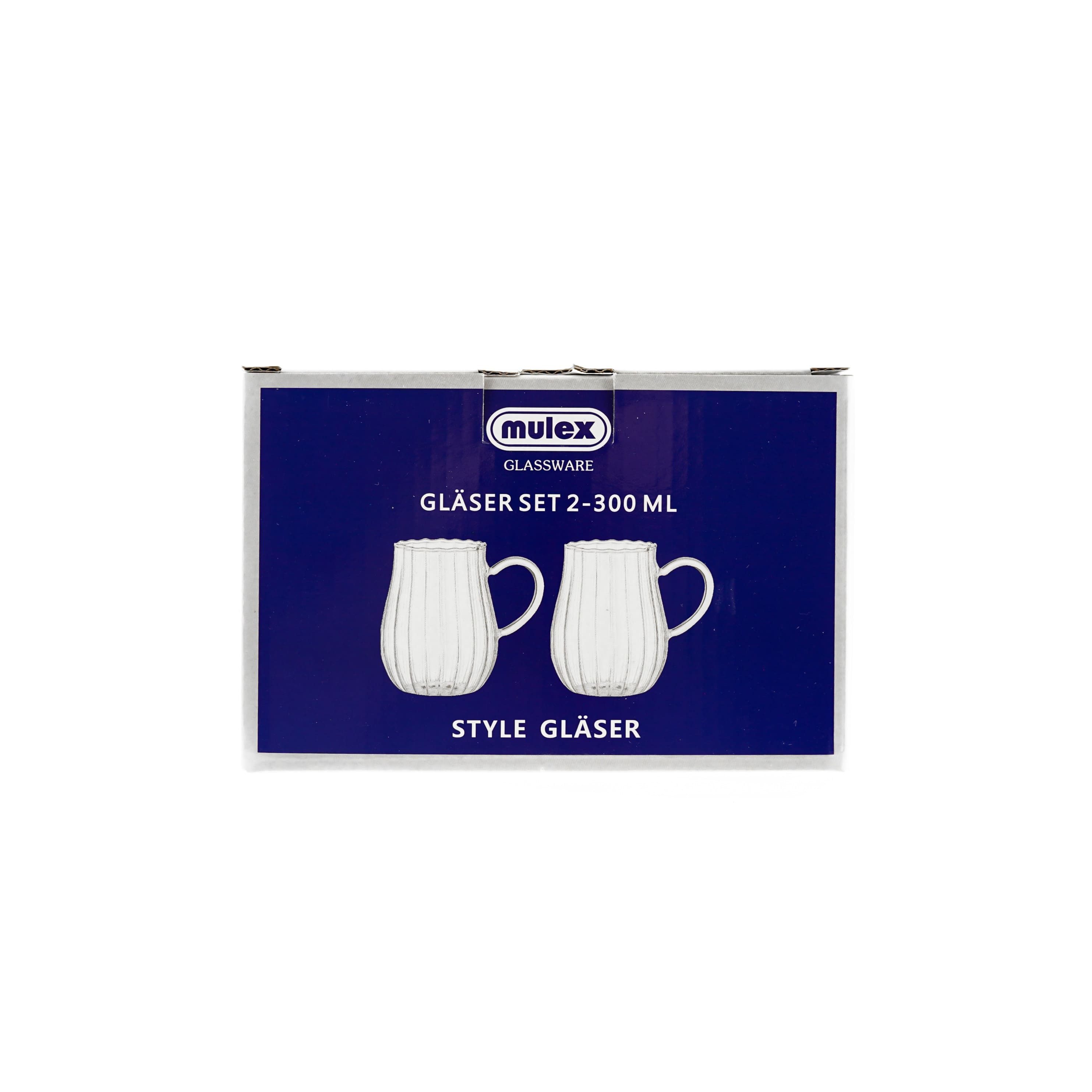 Mulex Teeglas Riffle Gläser-Set 300 ml - Tee - mit Henkel aus Borosilikatglas, 4-tlg. – Bild 5 von 5