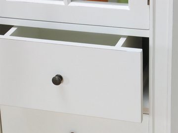 ebuy24 Vitrine Amaretta Eckschrank antik weiß, antik patiniert. B