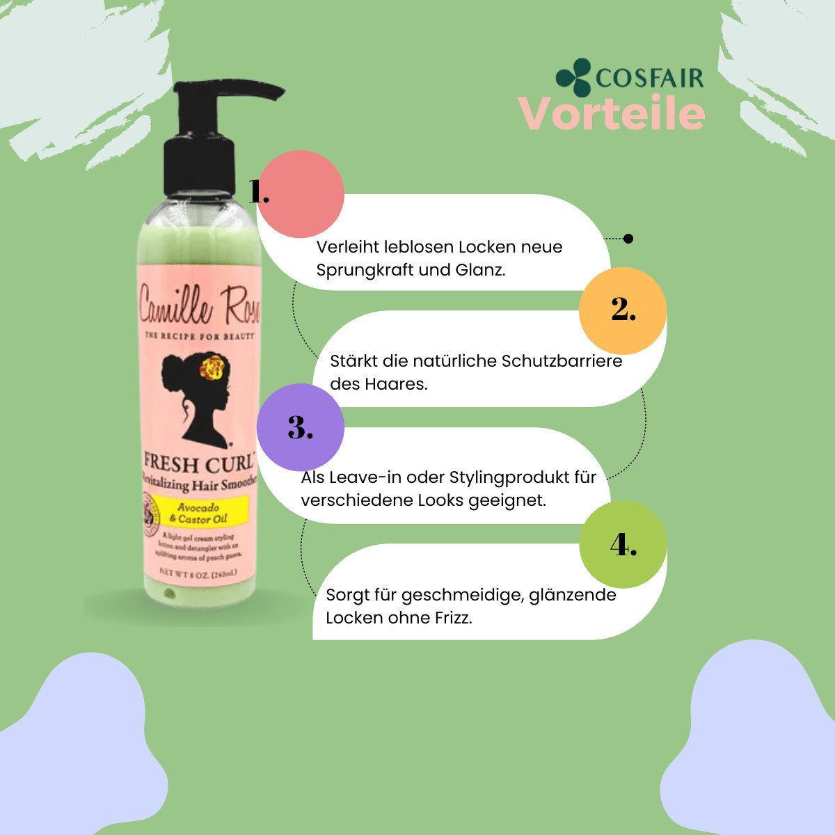 Camille Rose Haarcreme Camille Rose Fresh Curl Revitalizing Hair Smoother 240ml