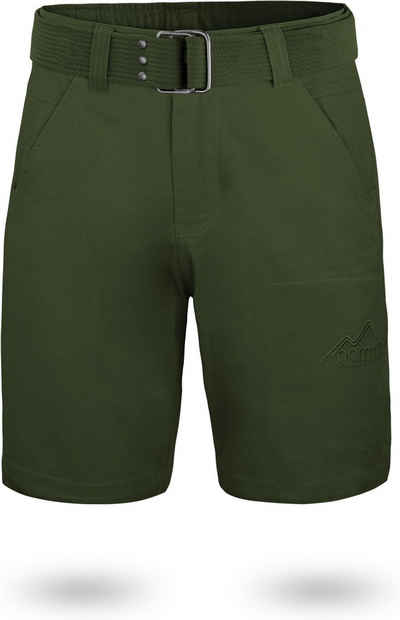 normani Bermudas Chino Shorts „Gobi“ mit Gürtel „Taklamakan“ Vintage Shorts kurze Sommershort mit invisible Zippertasche aus 100% Bio-Baumwolle