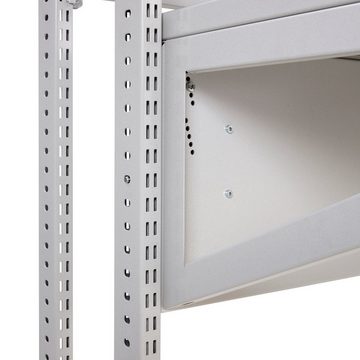 Midori Werkbank, Arbeitstisch 115 x 70 x 193 cm Packtisch Stahl höhenverstellbar Packtisch Federmechanismus Grau