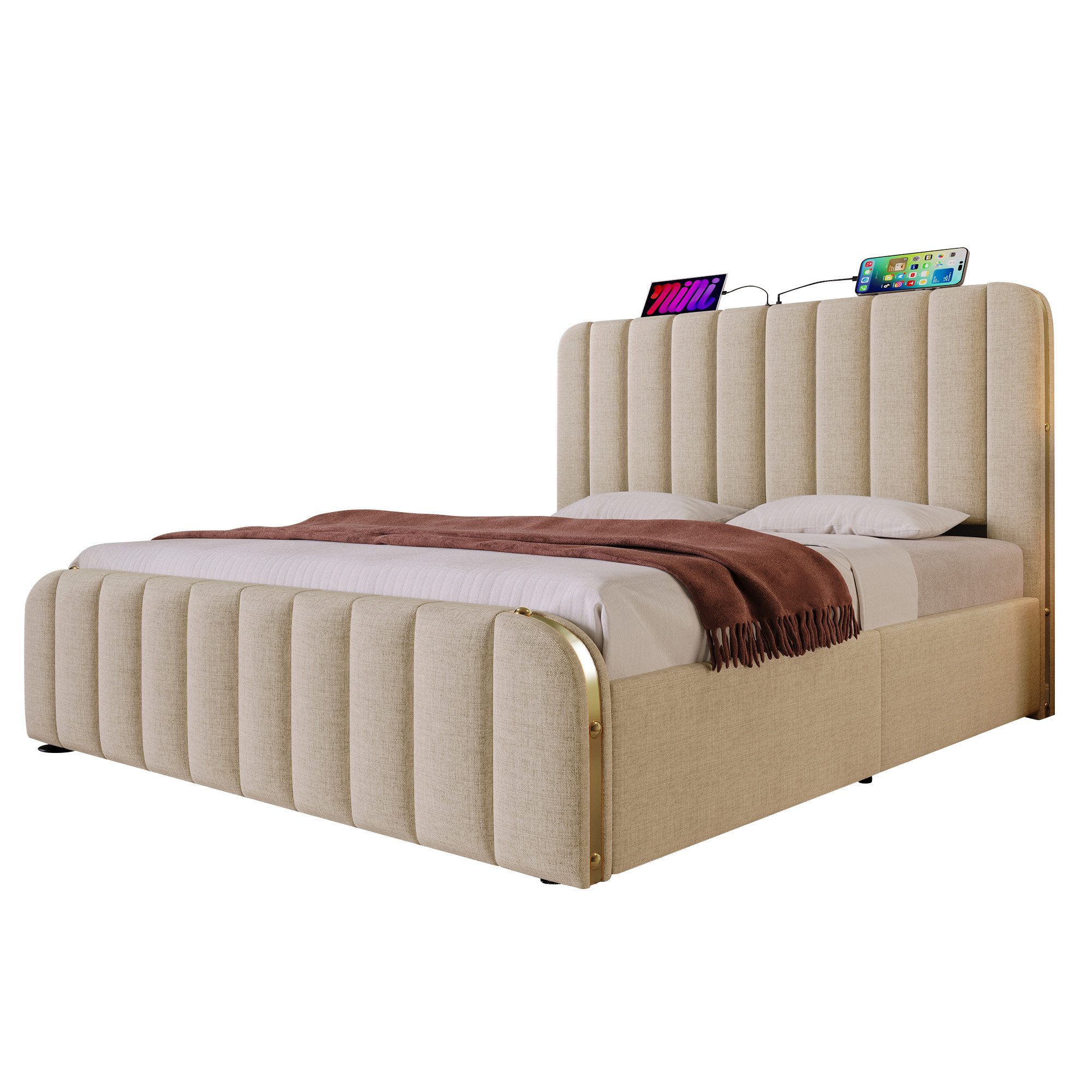 BlingBin Einzelbett Polsterbett Doppelbett (1-tlg., 160×200 günstig online kaufen