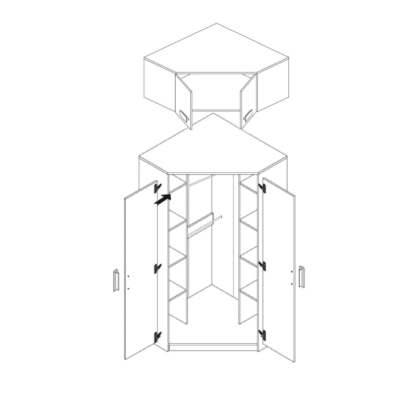 Möbel Set Mehrzweckschrank-Set G11, Grant Soft-Close-Funktion Marmex