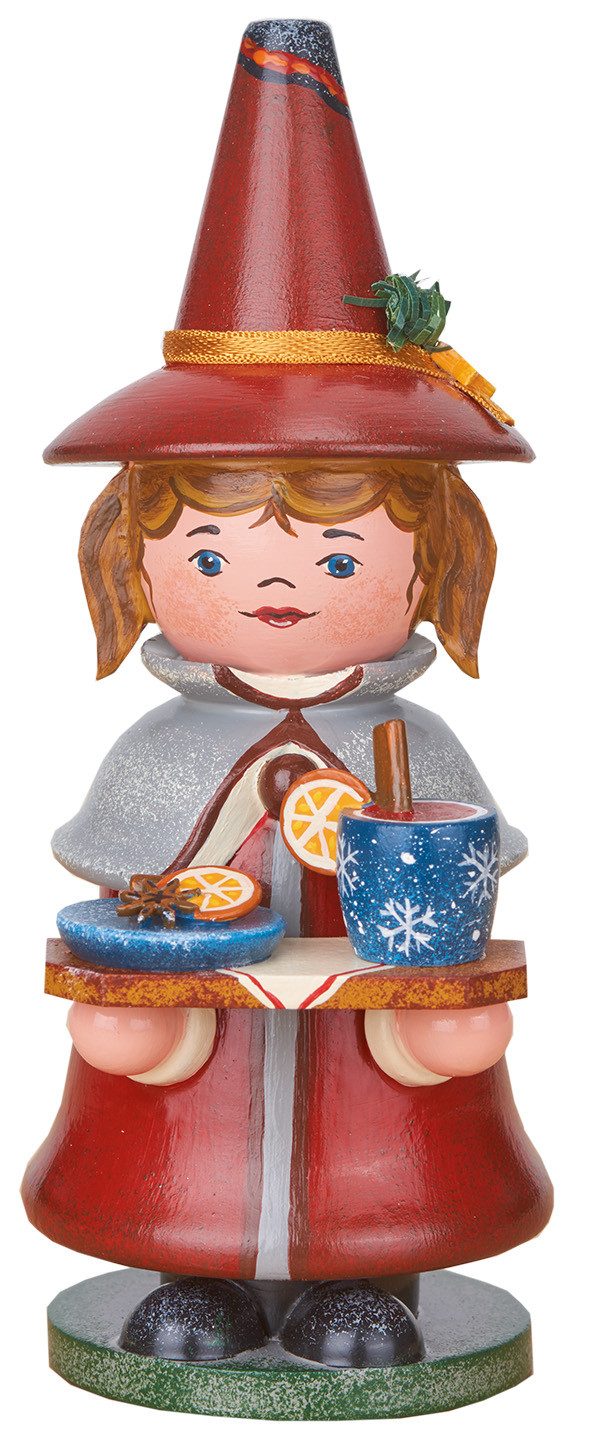 Hubrig Volkskunst Zschorlau Erzgebirge Räuchermännchen Kopie von Hubrig Räuchermann Wichtel Glühwein #1, (1 St), Handarbeit aus dem Erzgebirge