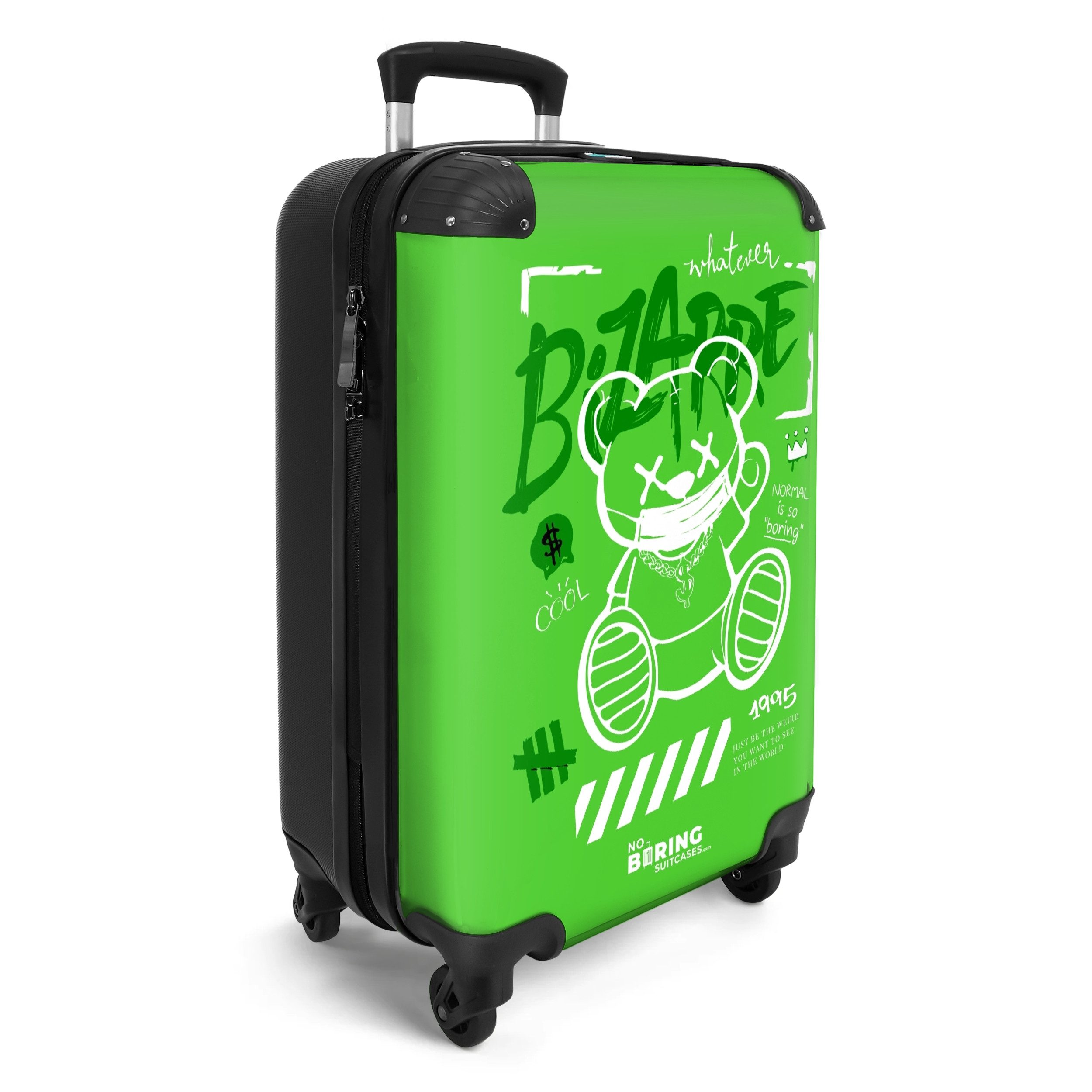 NoBoringSuitcases.com© Hartschalen-Trolley Weiße Silhouette eines Teddybäre günstig online kaufen