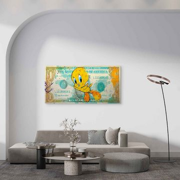 ArtMind XXL-Wandbild Flying Tweety, Premium Wandbilder als Poster & gerahmte Leinwand in verschiedenen Größen, Wall Art, Bild, Canvas