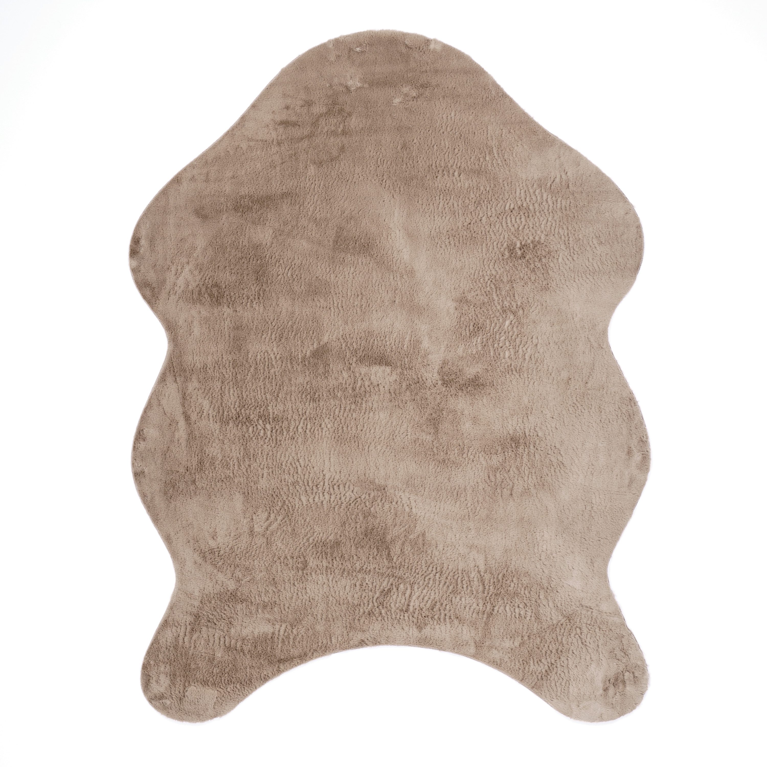 Paco Home Fellteppich Pelt 640, fellförmig, Höhe: 16 mm, Kunstfell, Uni Far günstig online kaufen