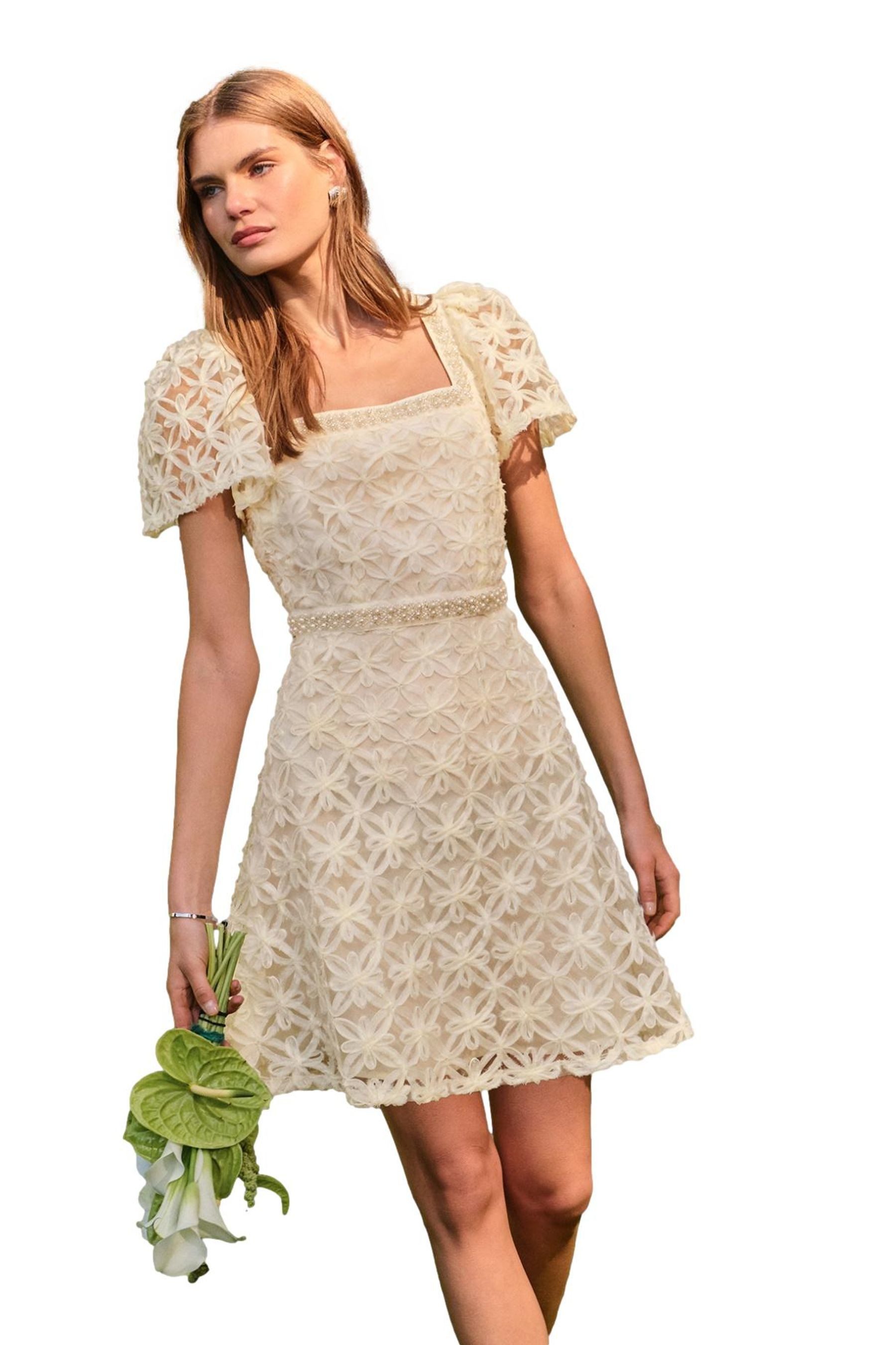 Love & Roses Minikleid Love & Roses strukturiertes Minikleid, Brautmode (1-tlg)