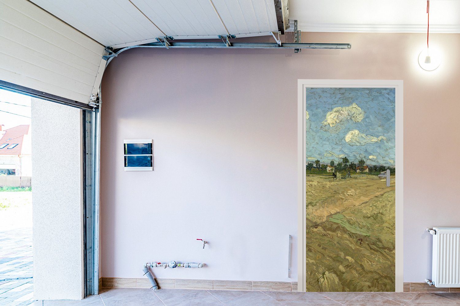 Felder Gogh, Matt, cm (1 Gepflügte St), Türtapete van - Vincent MuchoWow Fototapete 75x205 Tür, für bedruckt, Türaufkleber,