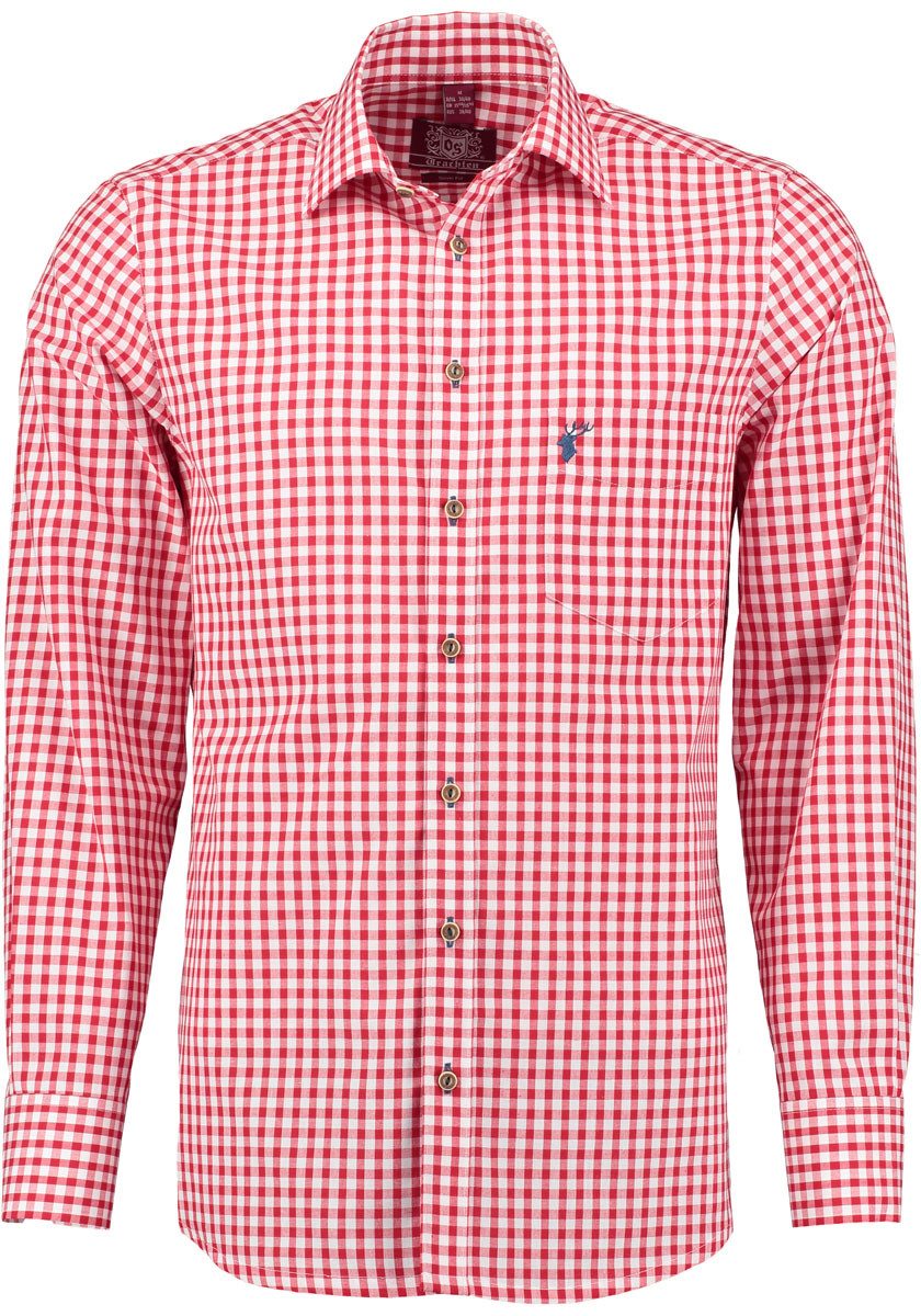 OS Trachten Trachtenhemd Inosip Slim Fit, Haifischkragen, 1/1-Arm, Hirsch-S günstig online kaufen