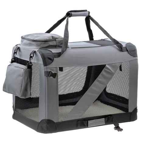 kamelshopping Tiertransporttasche Tiertransportbox für Katzen und Hunde bis 11,50 kg, faltbar, pflegeleicht, ca. 42 × 42 × 60 cm, Quick-Release-Faltmechanismus, weiche Innenmatte