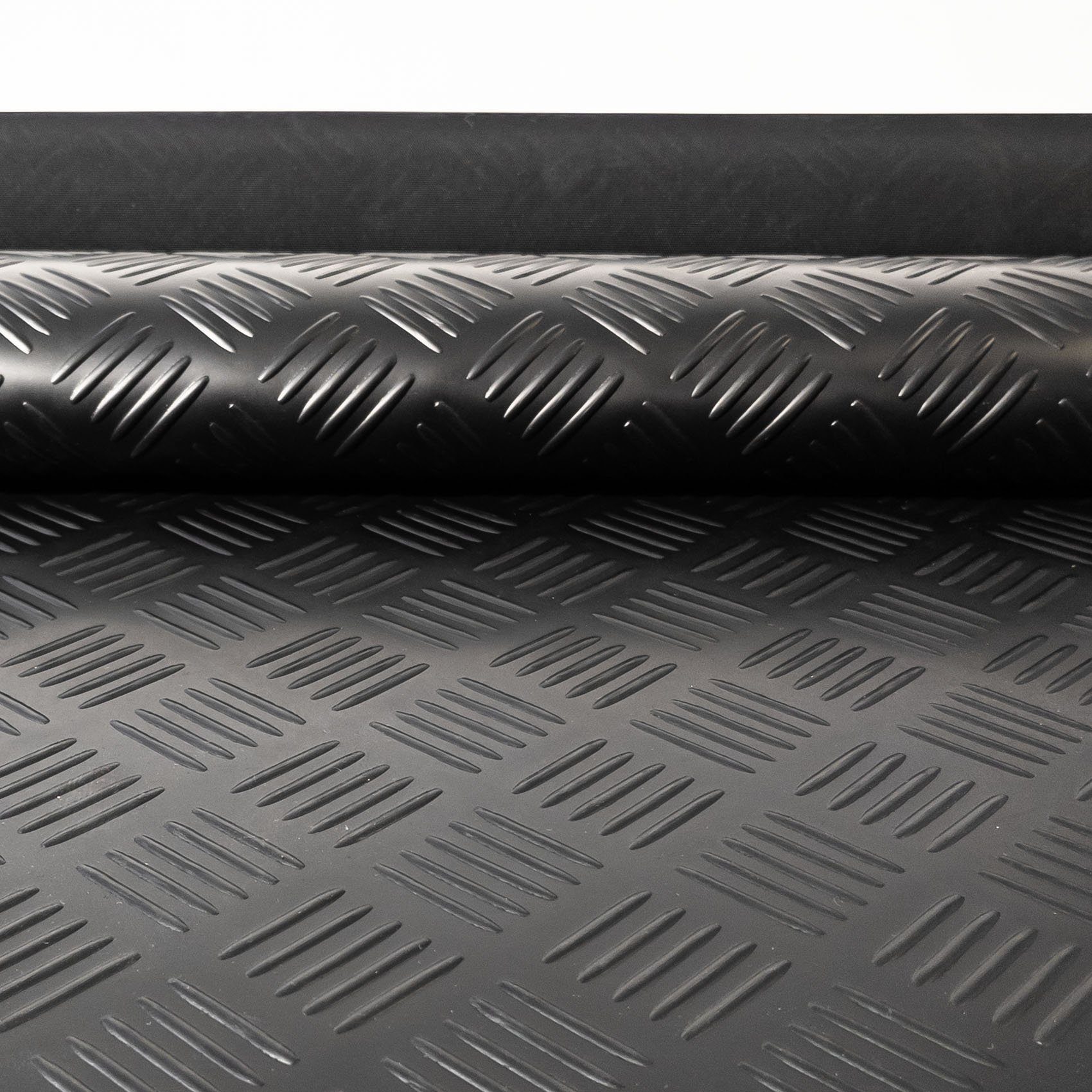 ANRO Gummimatte - Bodenbelag Riffelblechoptik 1-St., Gummimatte Größen, Einzelstück, div. geprägt Riffelblech schwarz Bodenmatte