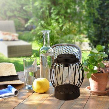 relaxdays LED Außen-Tischleuchte Outdoor Solar Tischlampe
