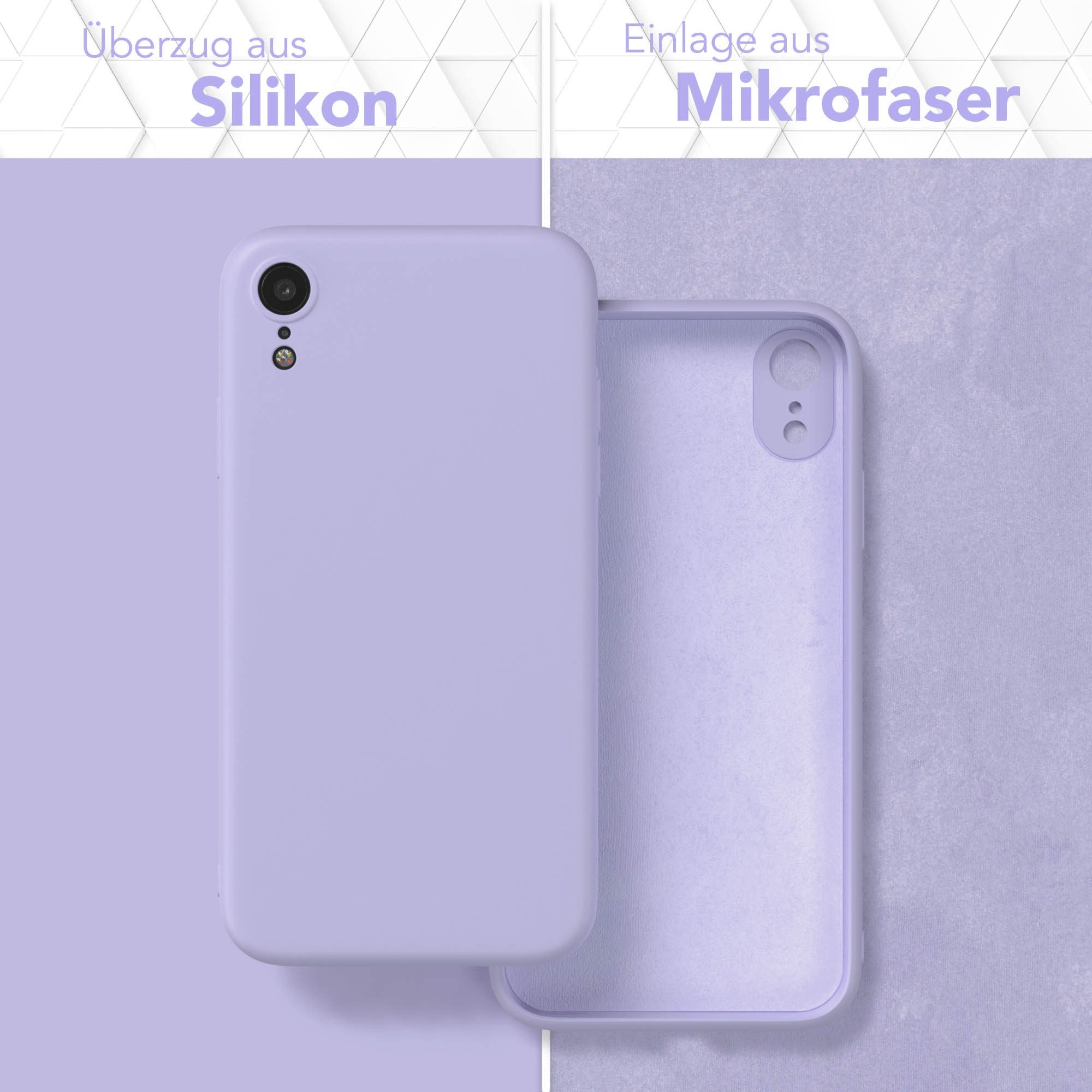 EAZY CASE Handyhülle für Apple iPhone XR Hülle Silikon 6,1 Zoll, Silikonhülle stoßfest Smart Slimcover Case Dünn Blau Lila