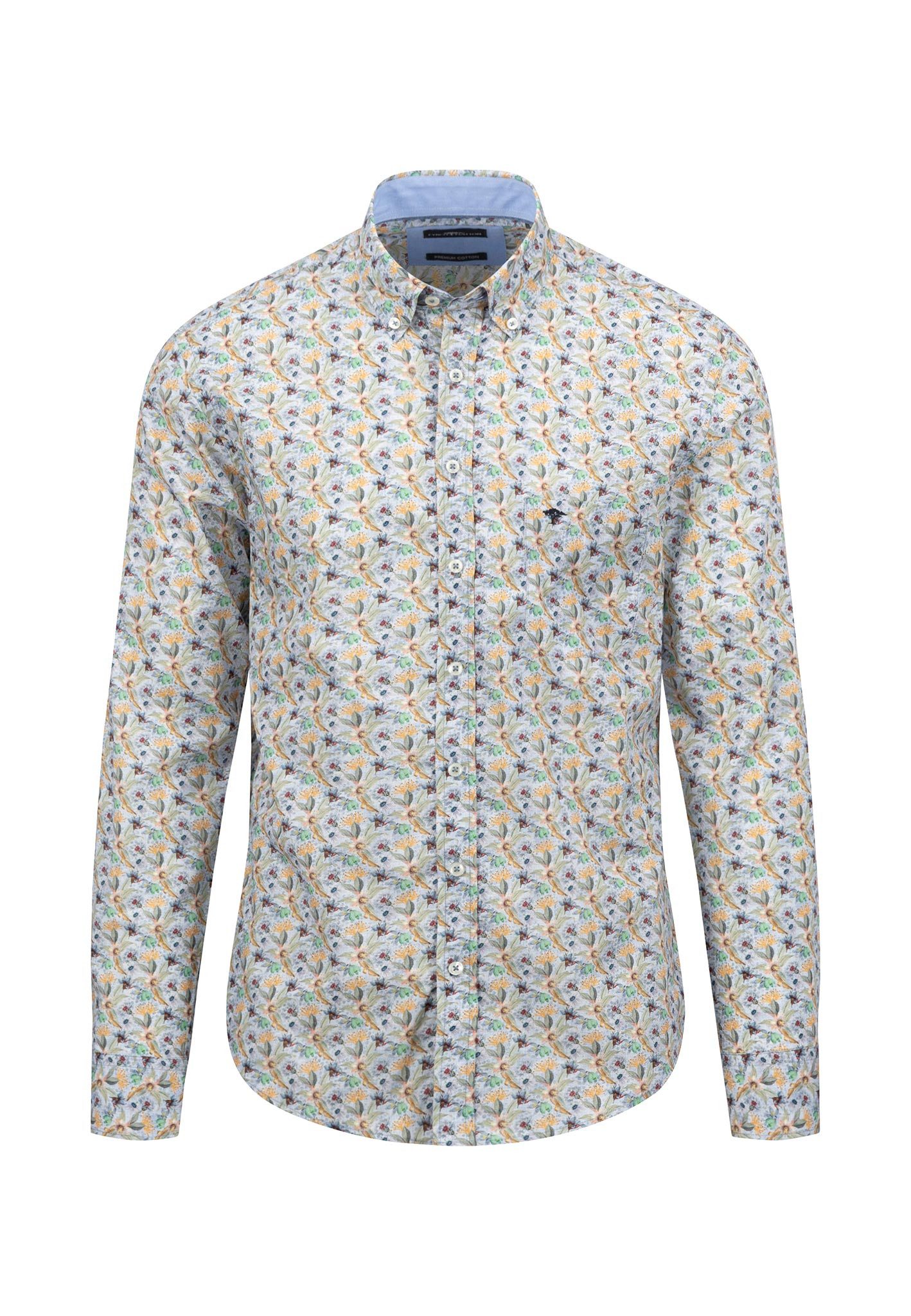Langarmhemd Premium Flower Prints, B.D., 1/1 light khaki