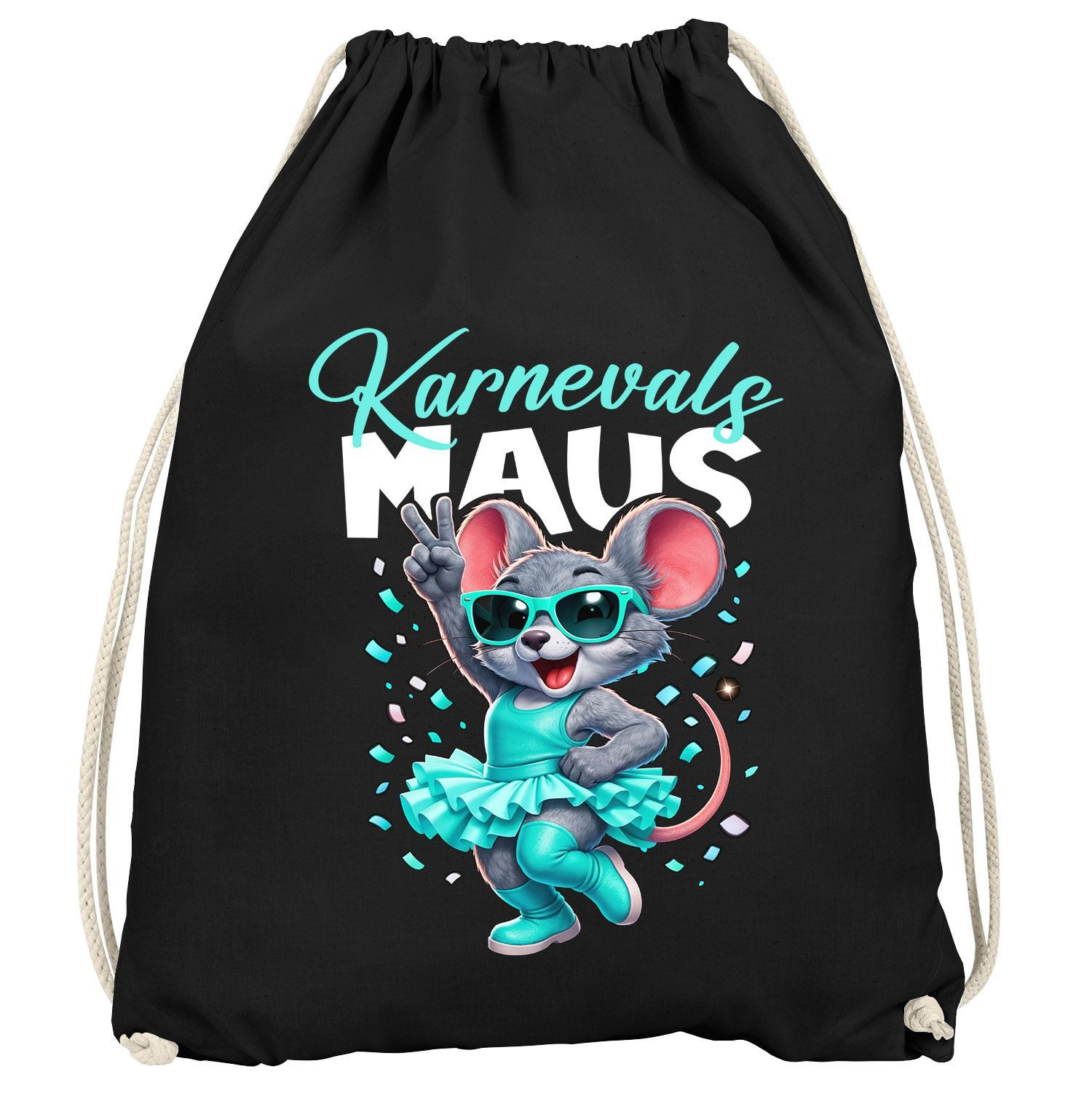 MoonWorks Turnbeutel Turnbeutel Karneval Maus Spruch lustig Faschingsartikel Gadget