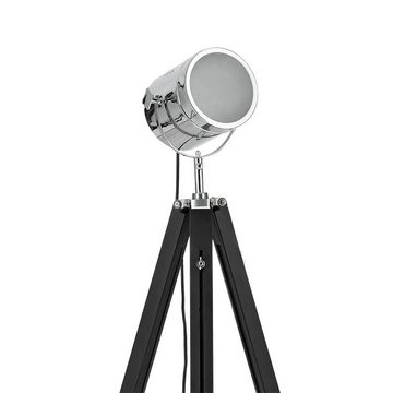 lux.pro Stehlampe, ohne Leuchtmittel, »Tripod« Studio-Scheinwerfer Industrial Design 140cm Schwarz / Chrom