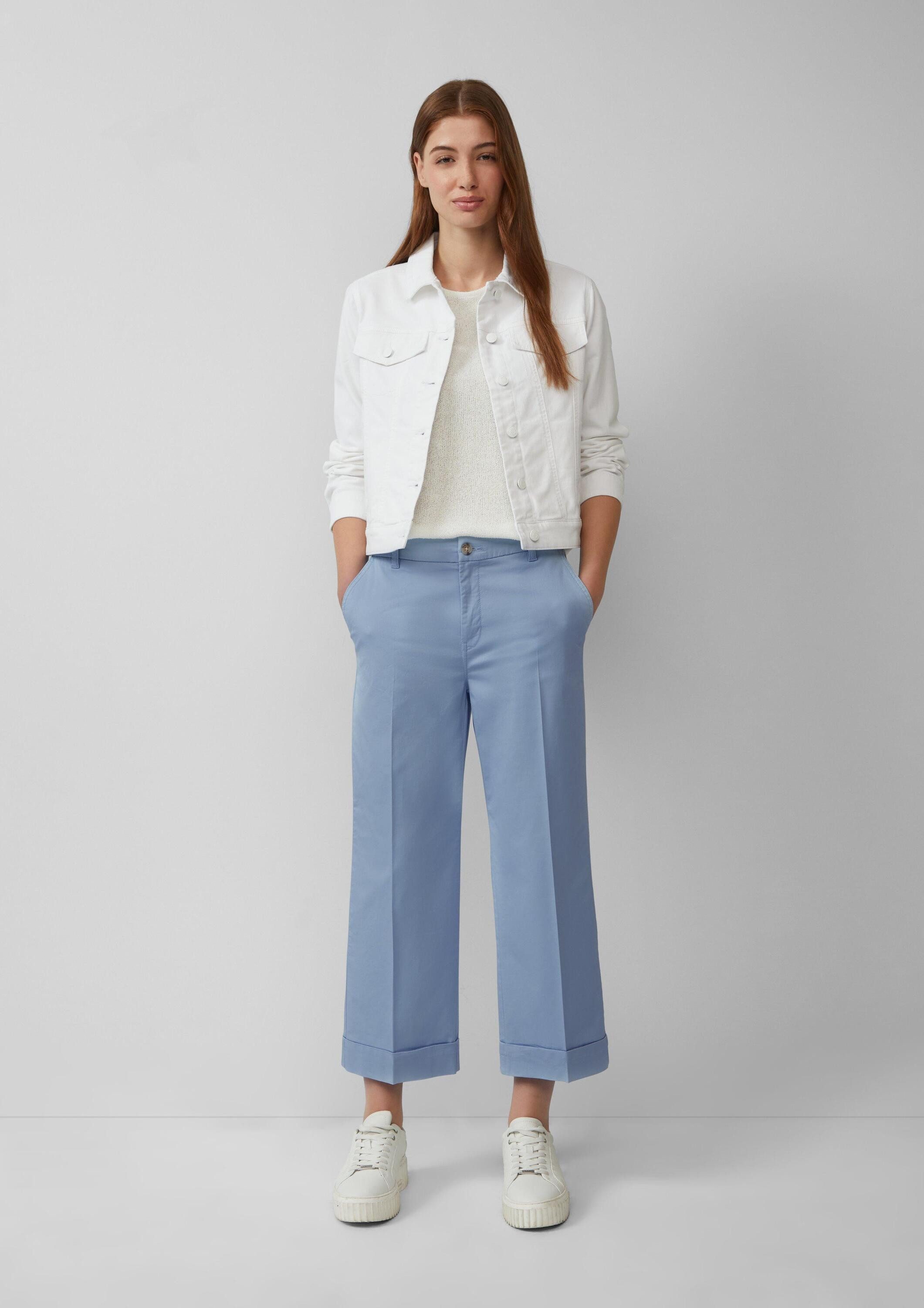 s.Oliver 7/8-Hose Hose High-Rise-Culotte aus Baumwollstretch mit Bügelfalten