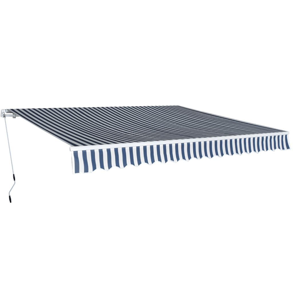 Markise Einstellbare Sonnenschutzmarkise 400x300 cm Blau und Weiß