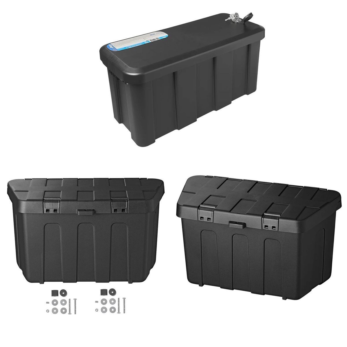 ProPlus Anhänger-Deichselbox Deichselkiste für Anhänger in Schwarz aus Kunststoff für Werkzeug (1 St), universell montierbar