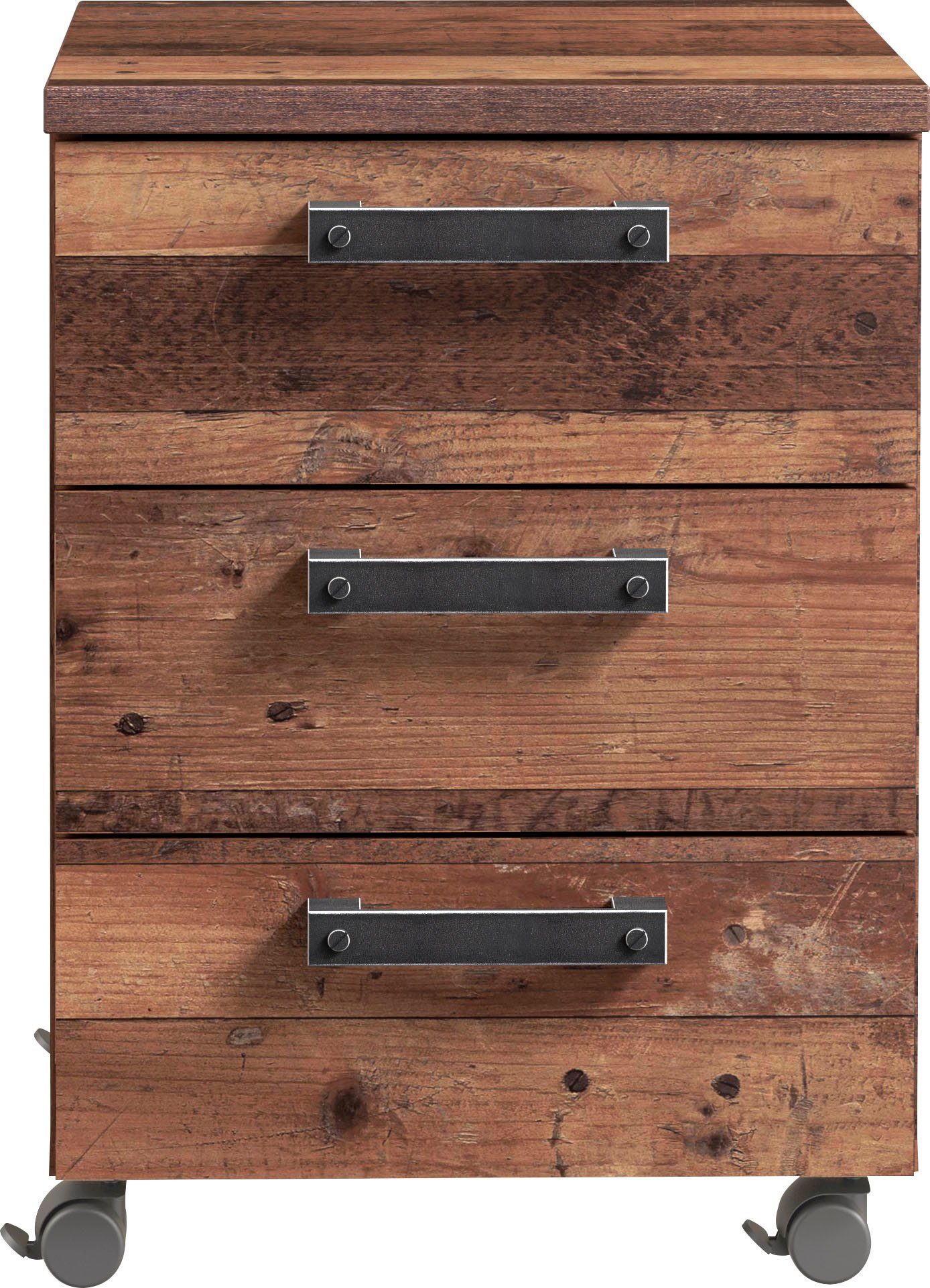 FORTE Rollcontainer Clif, Schreibtischcontainer im Industriestil