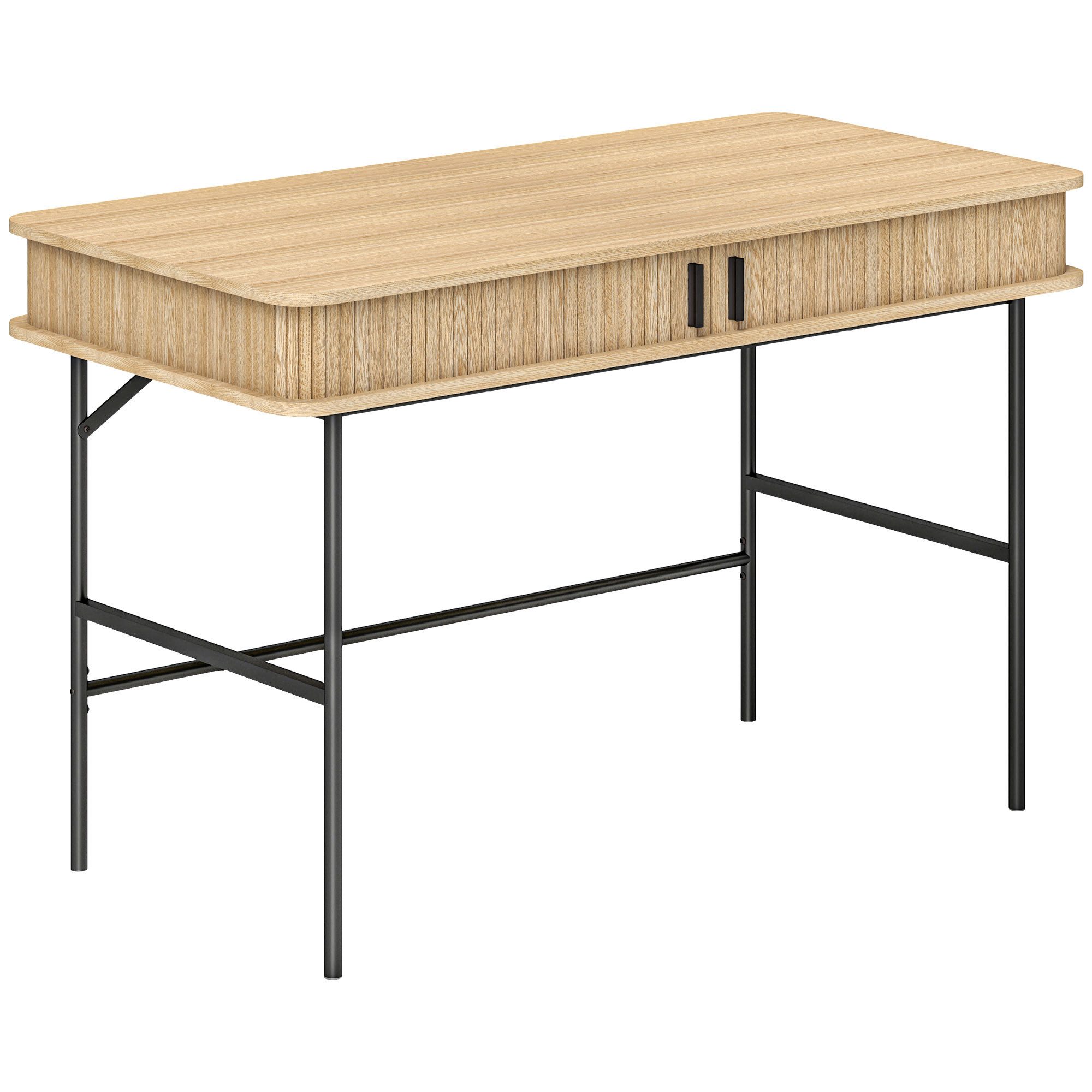 HOMCOM Schreibtisch mit Stauraum, Regal, Stahlgestell günstig online kaufen
