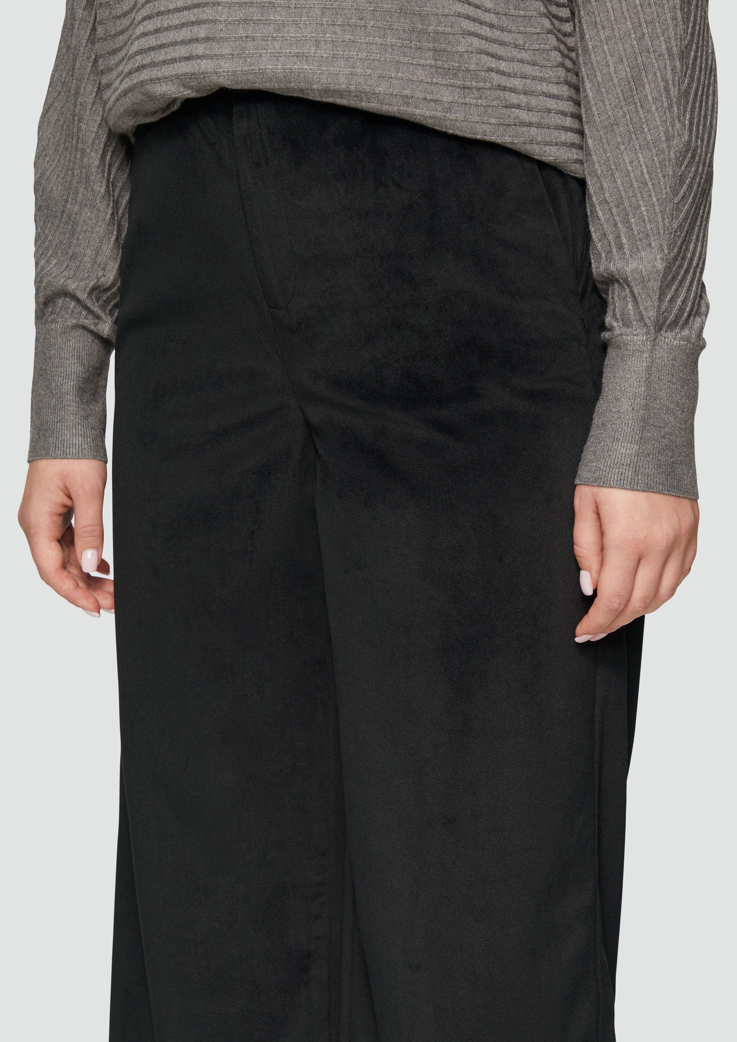 s.Oliver Stoffhose Wide-Leg-Hose aus Samt mit günstig online kaufen
