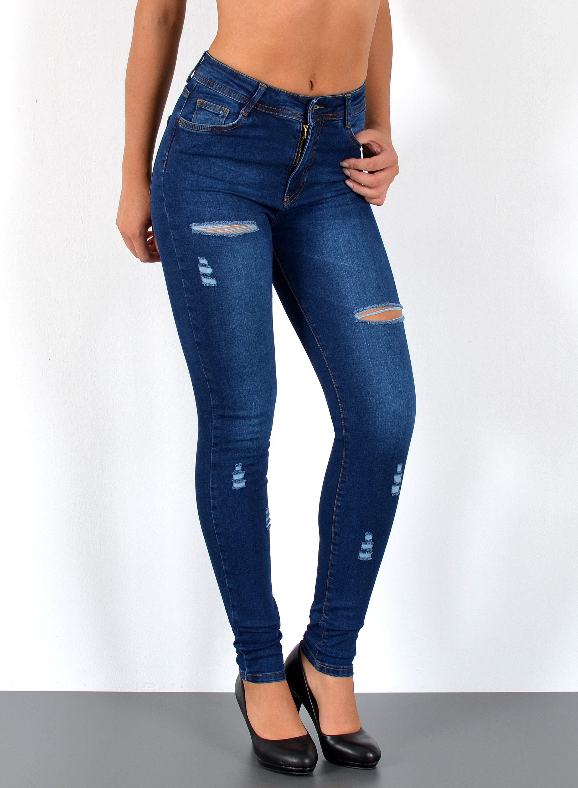 ESRA Skinny-fit-Jeans S600 Damen Skinny Fit Jeans Hose High Waist bis Überg günstig online kaufen