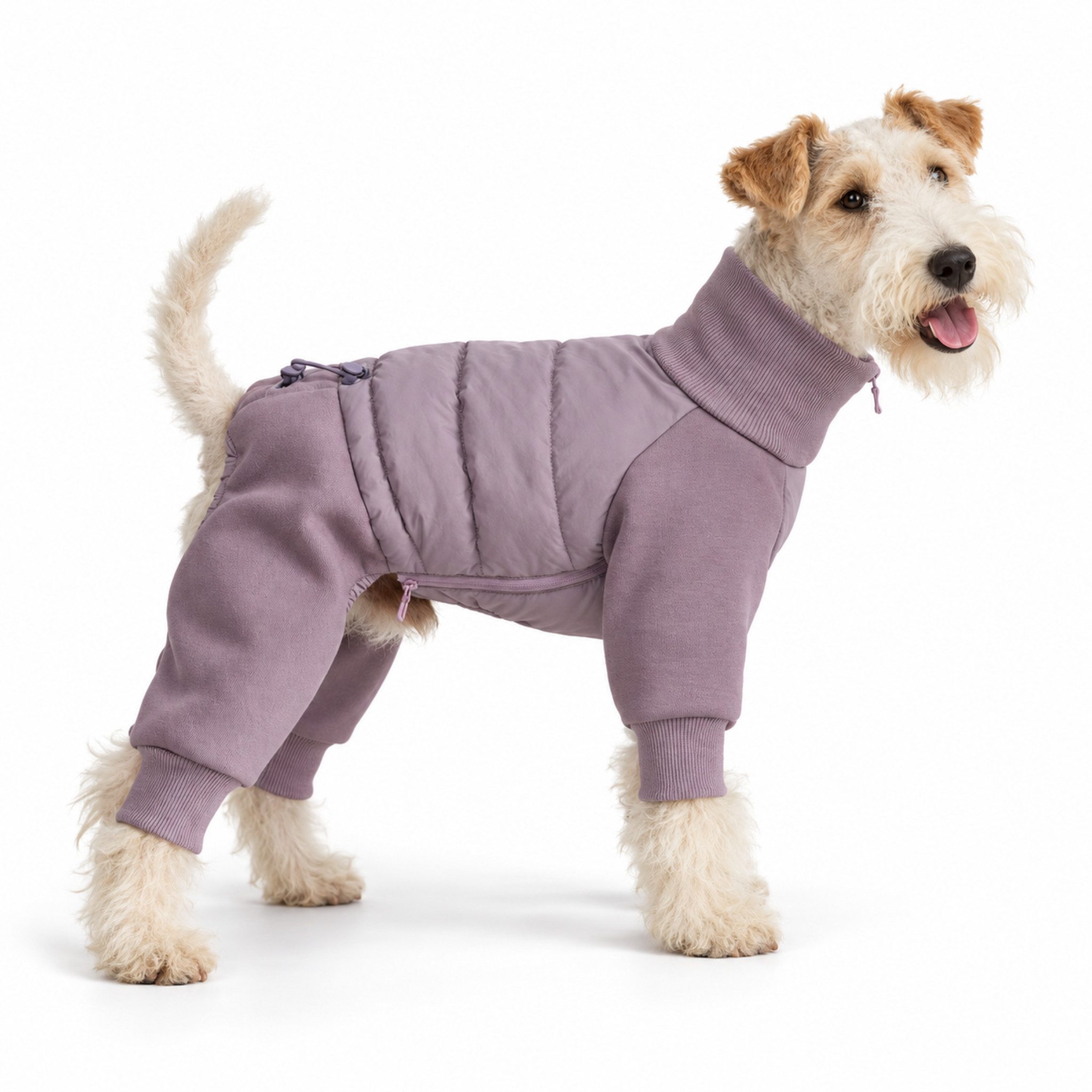 FLOCKI Pets™ Hundejacke Hundeoverall mit Steppung und Reißverschluss, gepolstertem Steppbereich, elastischem Rippkragen, mit Leinenöffnung