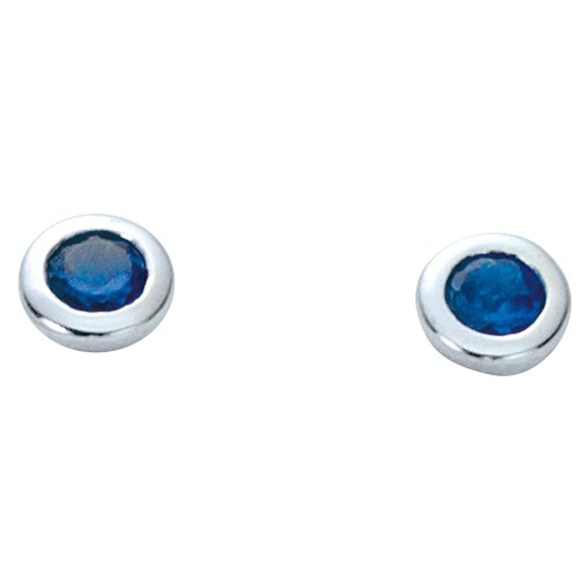 Miamar Paar Ohrstecker 01.1096B, Miamar 01.1096B Damen Ohrstecker Silber Zirkonia blau
