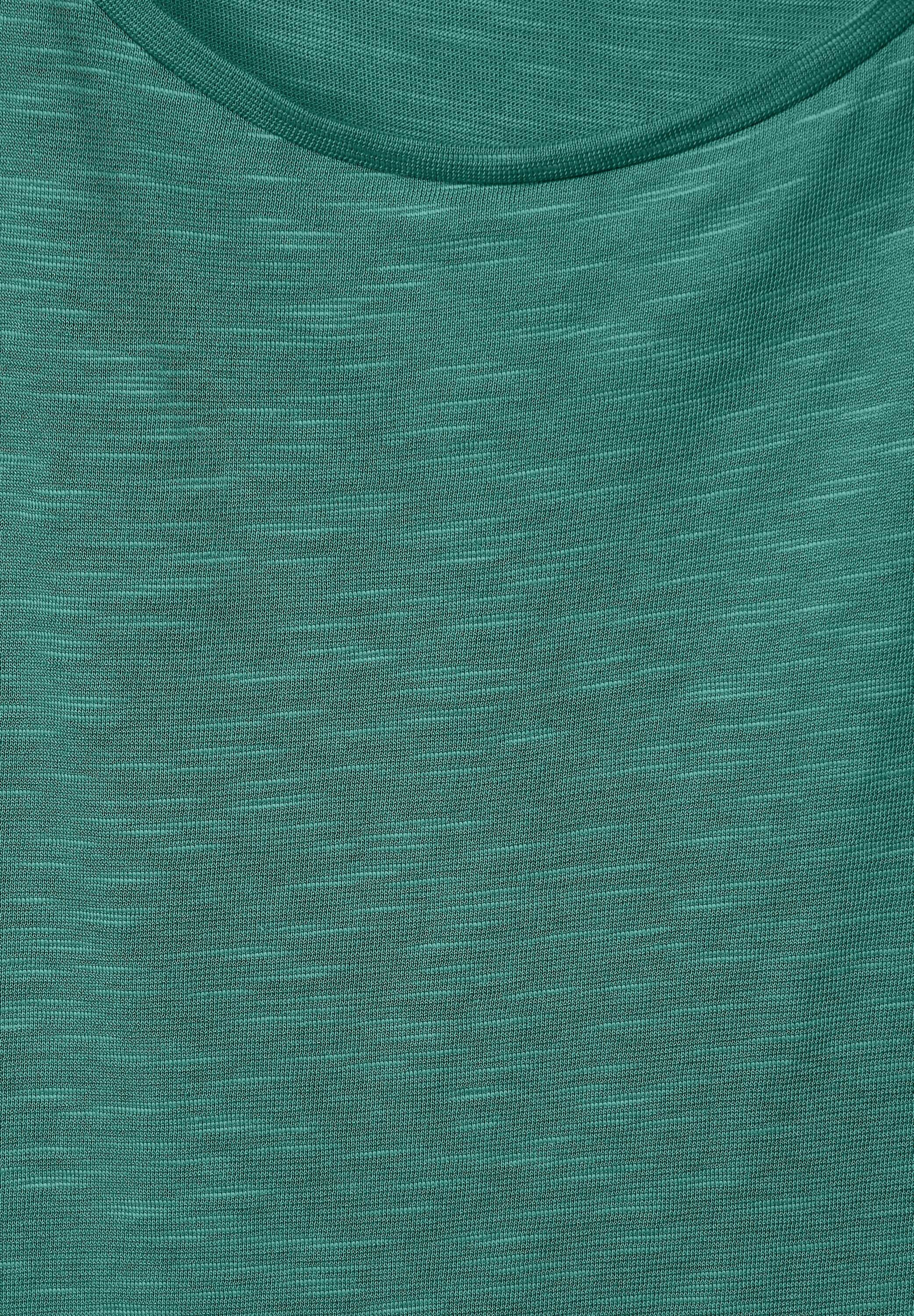 STREET ONE T-Shirt Unifarbe lagoon in green