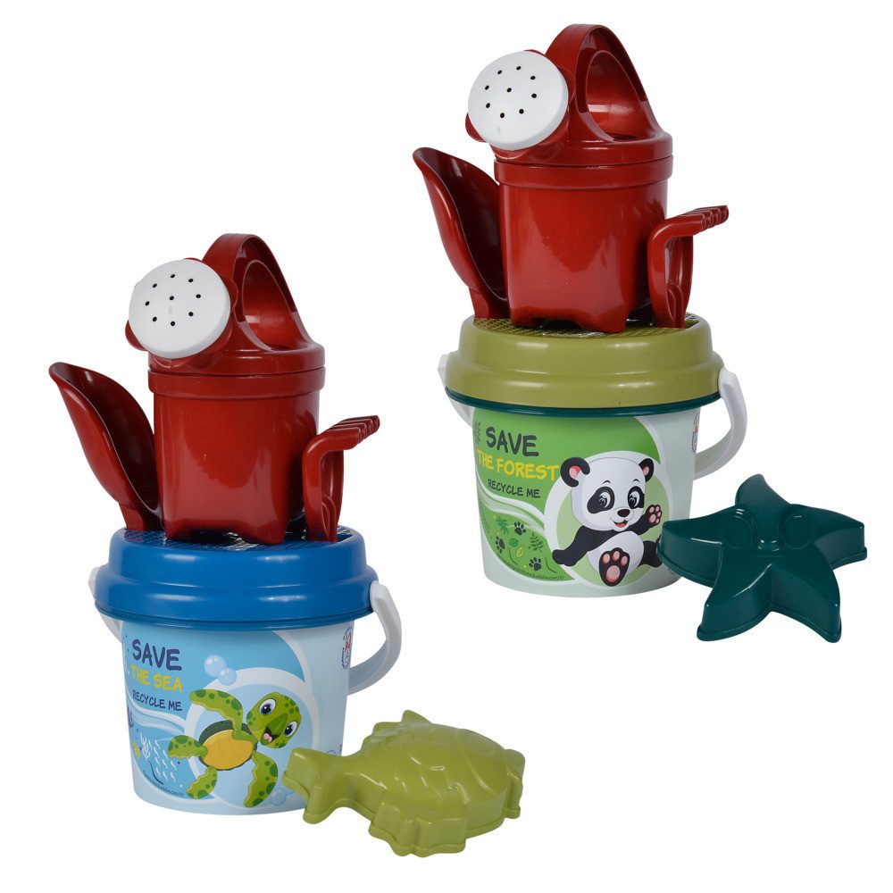 Androni Giocattoli Sandeimer Eimer Garnitur SAVE the Forest/Sea 6 Teile Recycling 2fach sortiert