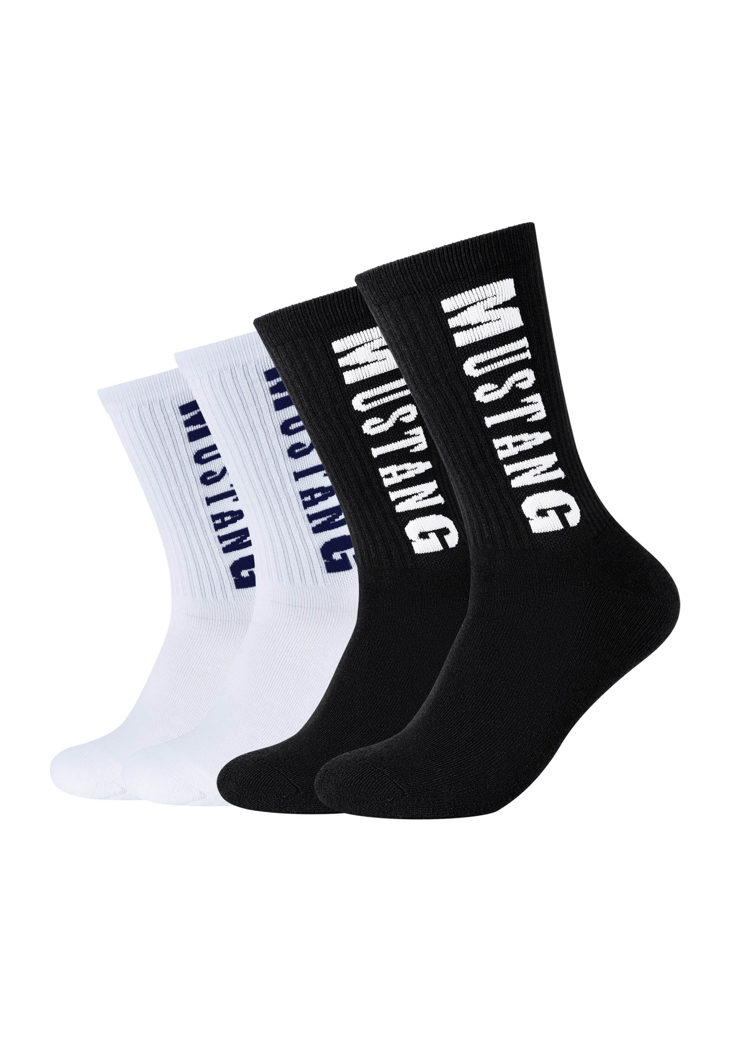MUSTANG Tennissocken casual (4-Paar) weicher Komfortbund, atmungsaktiv günstig online kaufen