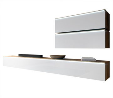 Furnix Mediawand Möbelwand BARGO V ohne LED 3x TV-Schrank 2x Regal, mit viel Stauraum, Breite 300 cm