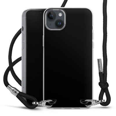 DeinDesign Handyhülle einfarbig schwarz Farbe Schwarz, Apple iPhone 14 Plus Handykette Hülle mit Band Case zum Umhängen