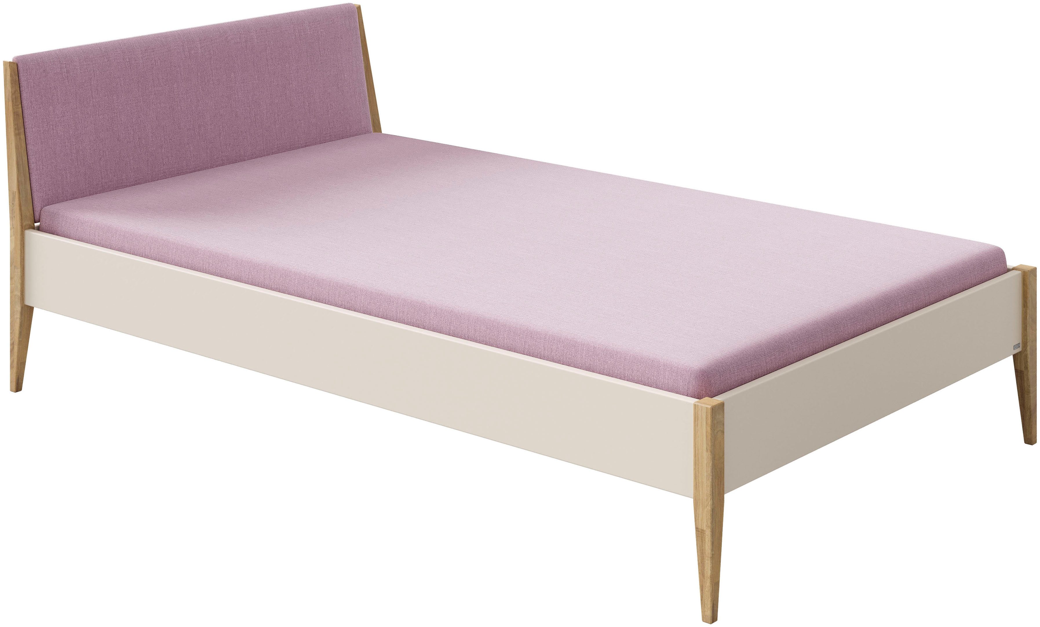 PAIDI Kinderbett STIENE in verschiedenen Größen und Farben (90/120/140x200cm - Beige, Grau, Eiche massiv), Jugendbett mit Massivholz, pflegeleicht, langlebig, Jugendliege