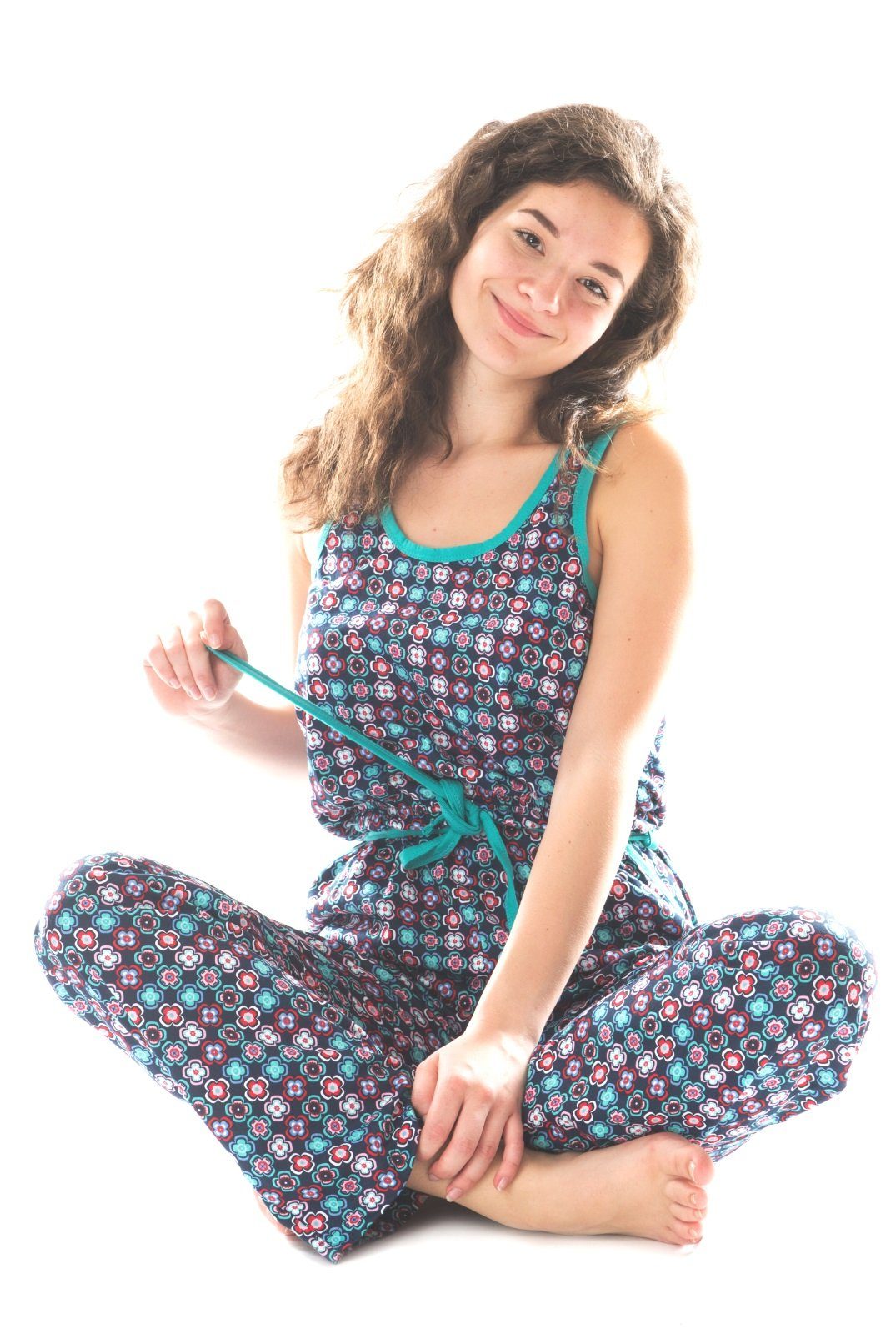 Consult-Tex Jumpsuit Schlaf-Overall Damen DF020 (1-tlg) Standart Beinlänge in tollem Druck-Dessin