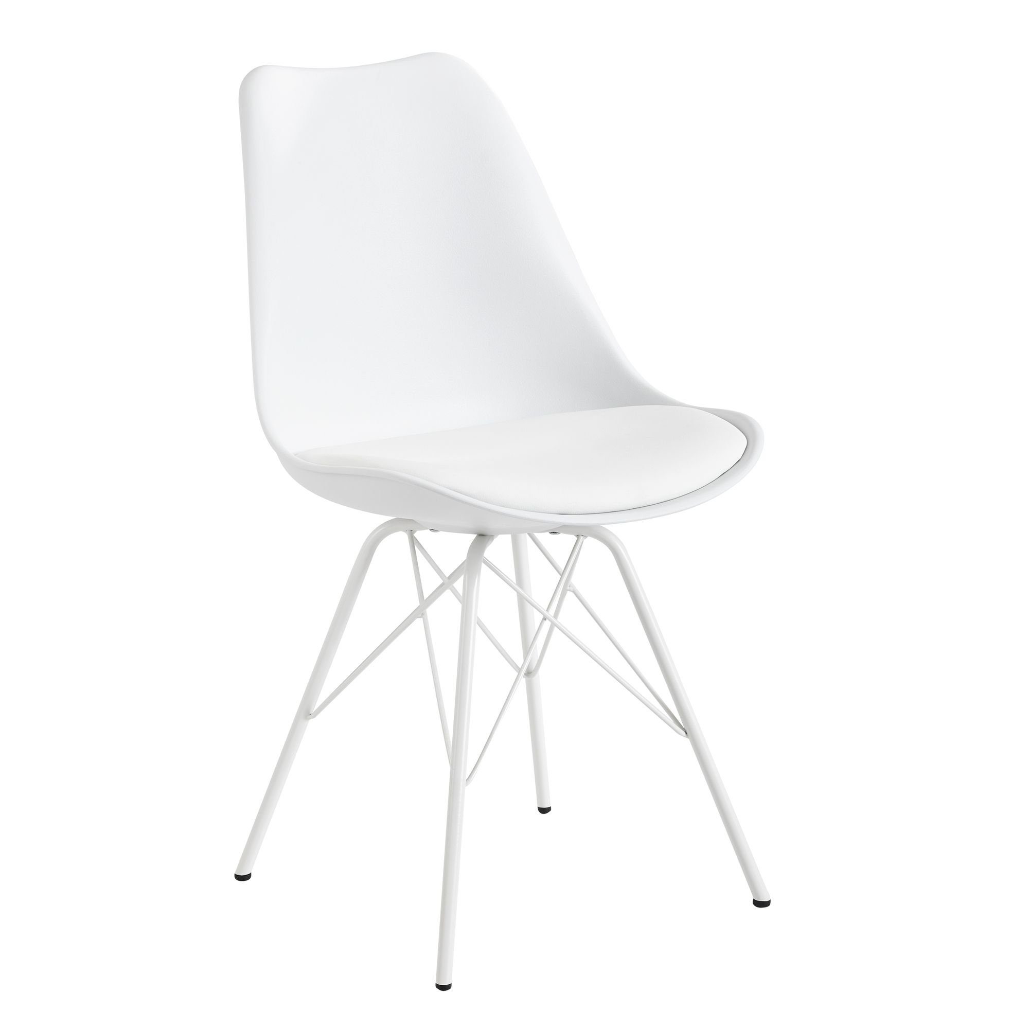 Küchenstuhl Set Stuhl Esszimmerstuhl Weiß 2 DESIGN Kunstleder KADIMA