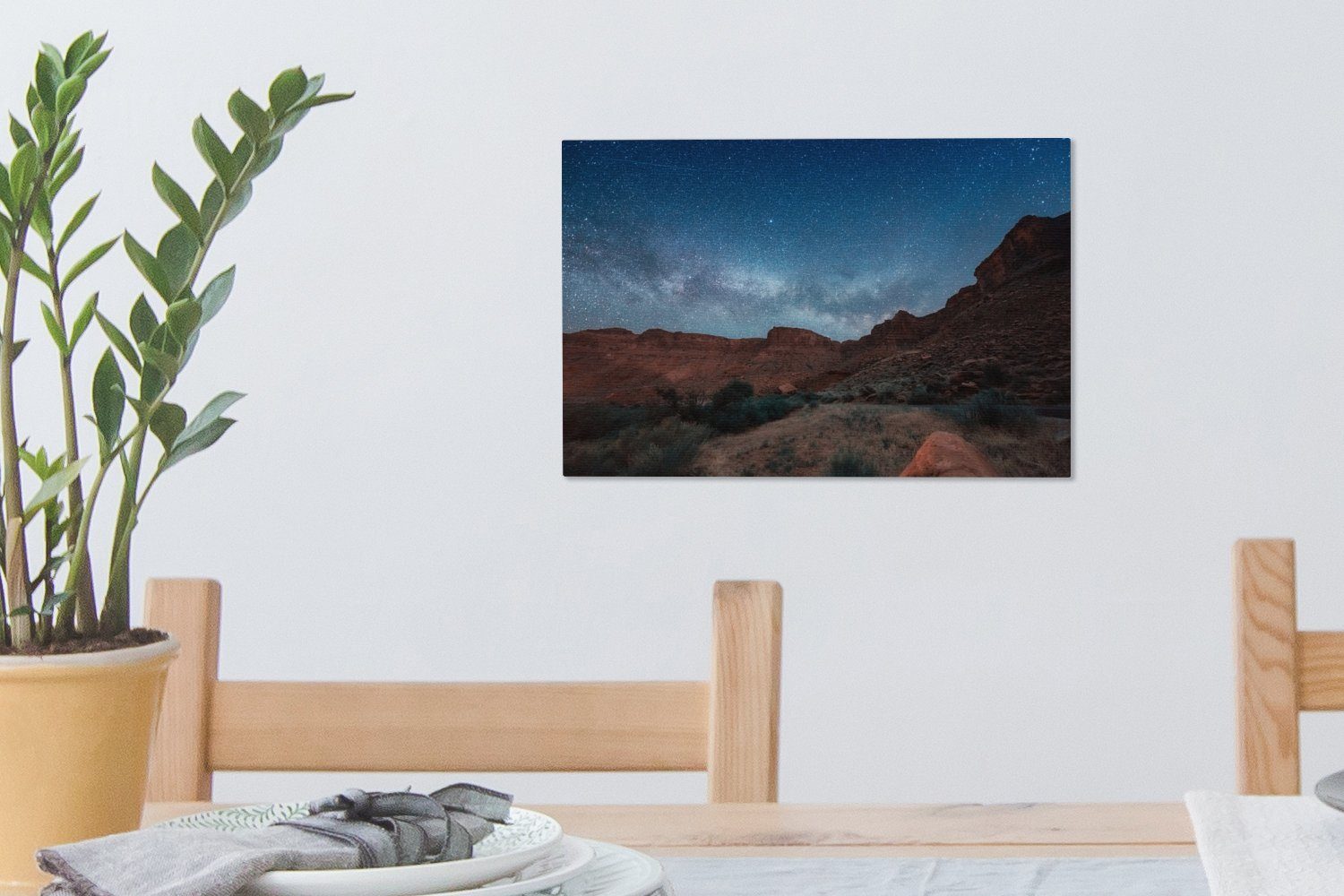 Aufhängefertig, 30x20 OneMillionCanvasses® Utah, dem St), Milchstraße cm Colorado über Wanddeko, (1 River in Die Leinwandbilder, Leinwandbild Wandbild