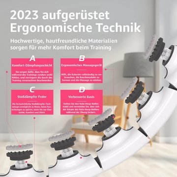 DTC GmbH Hula-Hoop-Reifen mit intelligentem Digitalzähler und 18 abnehmbaren Teilen, (75cm bis 125cm Taillenumfang), Massagenoppen für entspannendes Hula Hoop Erlebnis