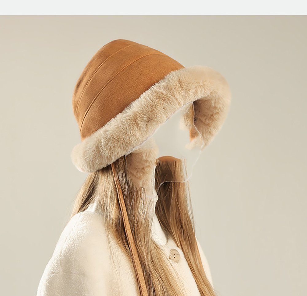 Mütze winddichte Kalte für Winter Damen warme Outdoor-Mütze Strickmütze (1-St) L.Ru UG Gehörschutz