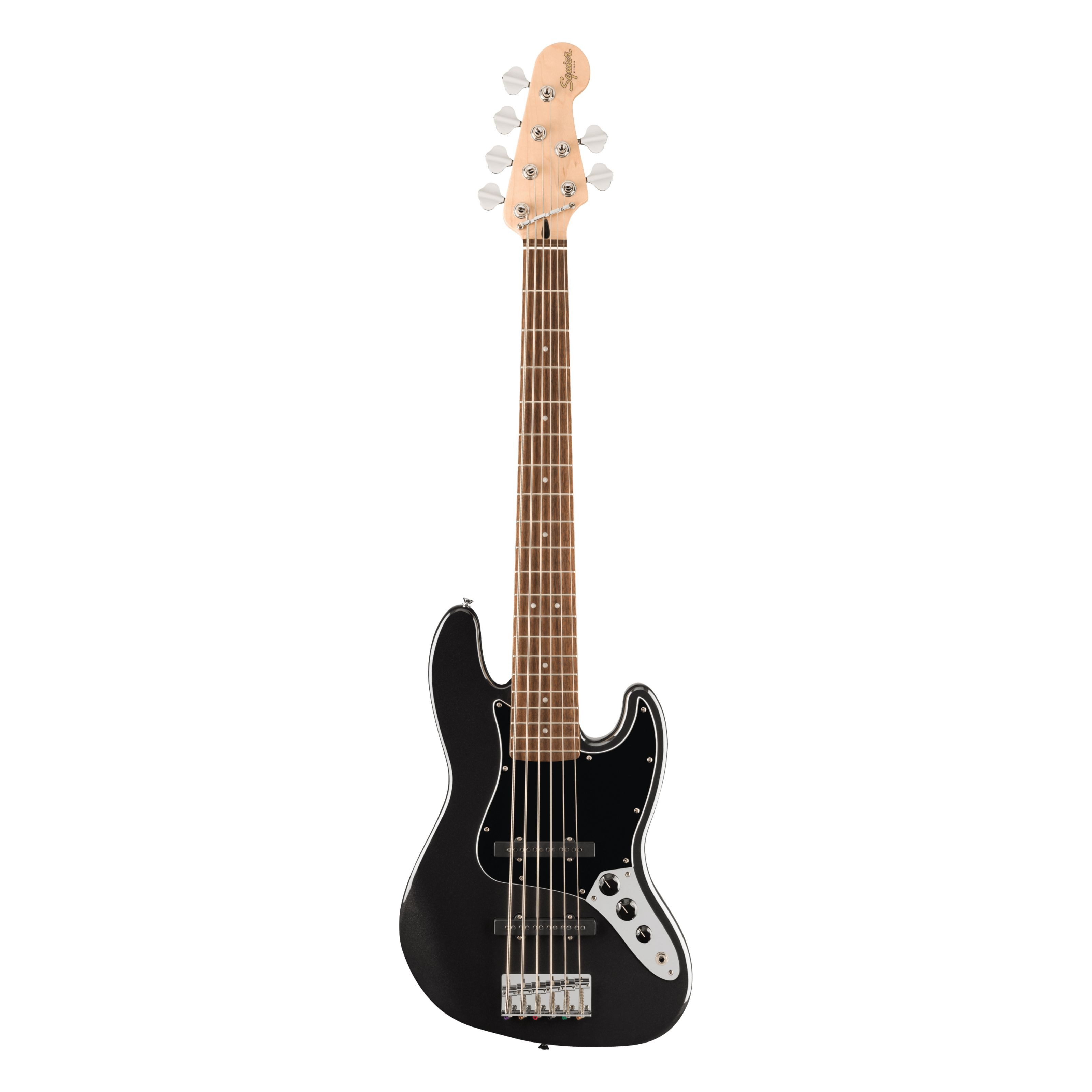 Squier E-Bass, E-Bässe, 6-Saiter E-Bässe, Affinity Series Jazz Bass VI LRL Black Metallic - E-Bass