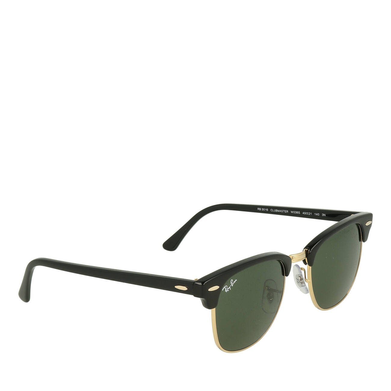 Ray-Ban Sonnenbrille Ray-Ban Clubmaster RB3016 W0365 Black On Arista Green